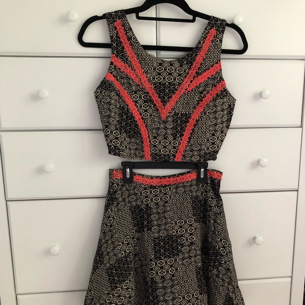 Fun & Flirt crop top and matching skirt